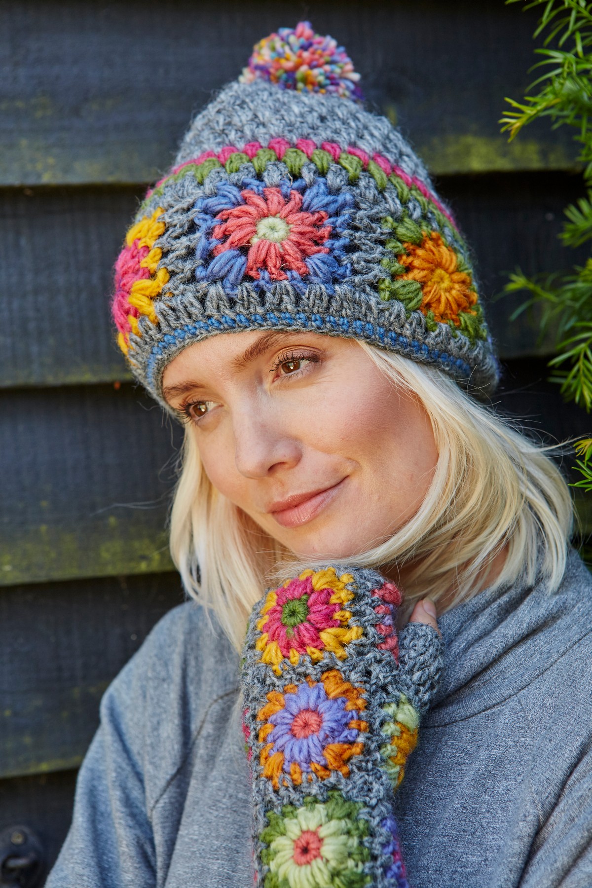 Woodstock Bobble Beanie Bright Women's hand crocheted wool bobble